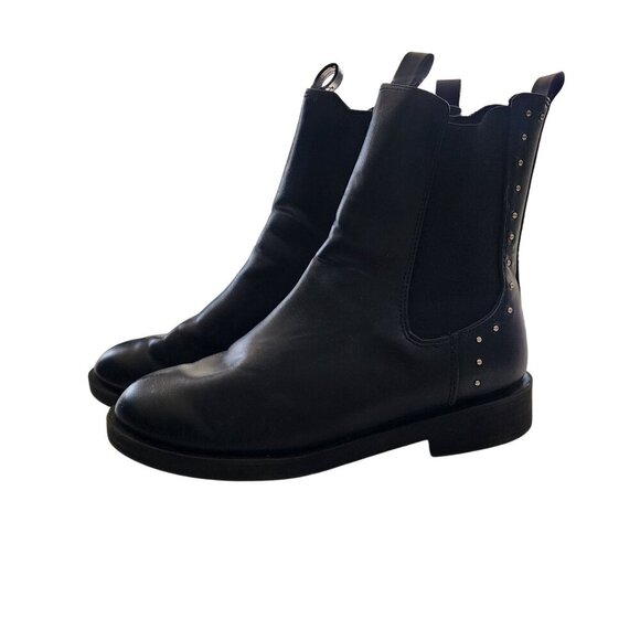 Zara black boots girl sz 32  US 1.5-2 zipper - Picture 1 of 9
